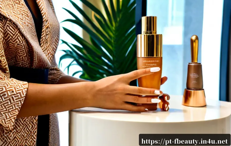 뷰티 산업의 NFT 활용 - Photorealistic luxury beauty boutique in São Paulo, Brazil, featuring a Brazilian skincare creator u...